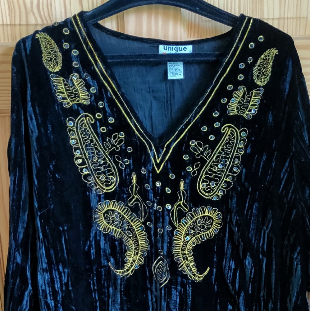 Black Velvet fancy top plus size 3x